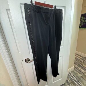 Black Dress Pants with Black Sequins on the sides, Lane Bryant, Size 16